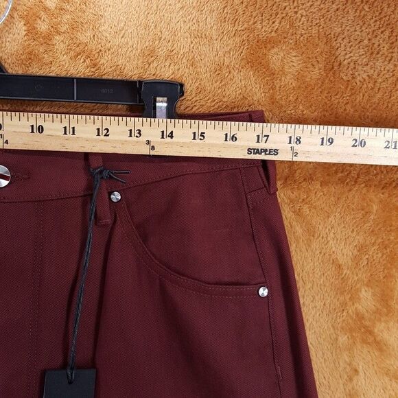 VAYDER Pants Mens Size 32 Burgundy Wide Leg Carpenter Studded Baggy Relaxed $495 - Picture 9 of 12